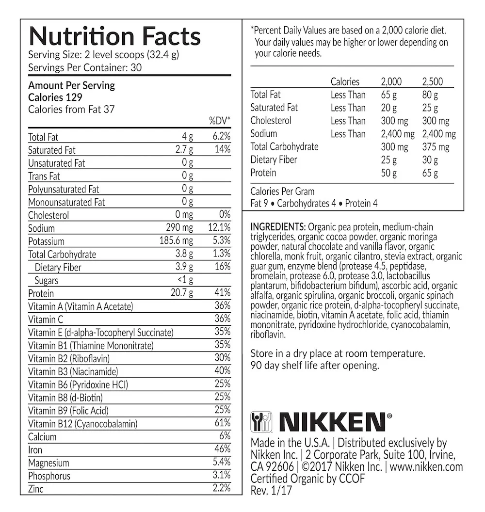 Kenzen Vital Balance Label - Chocolate $93 US
