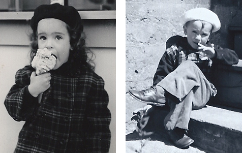 Debbie and me as children