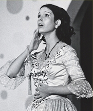 Debbie, wearing the kind of beautiful period costume she loved, in Moliere's classic farce, The Imaginary Invalid .