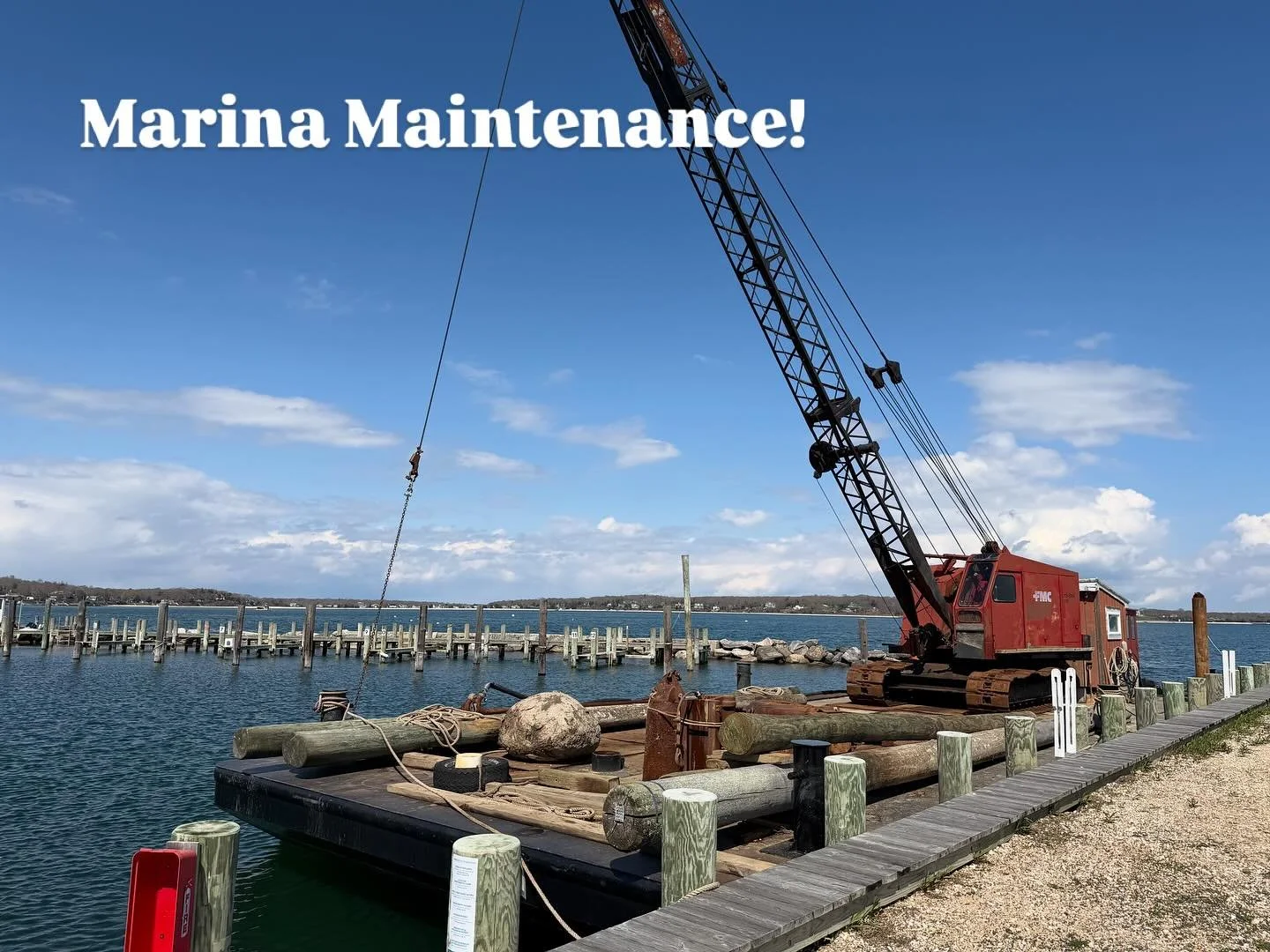 We thought we had escaped the winter with no damage to the marina. All things considered, we&rsquo;re grateful for only a few lifted pilings needing reset!