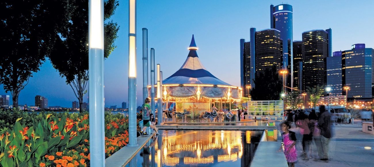 Detroit Riverfront by Rivard Plaza Carousel