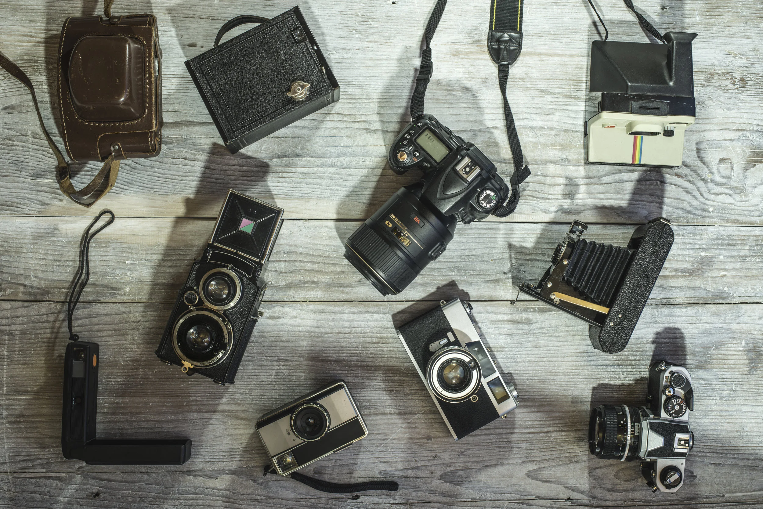 Copy of Set of vintage and new cameras