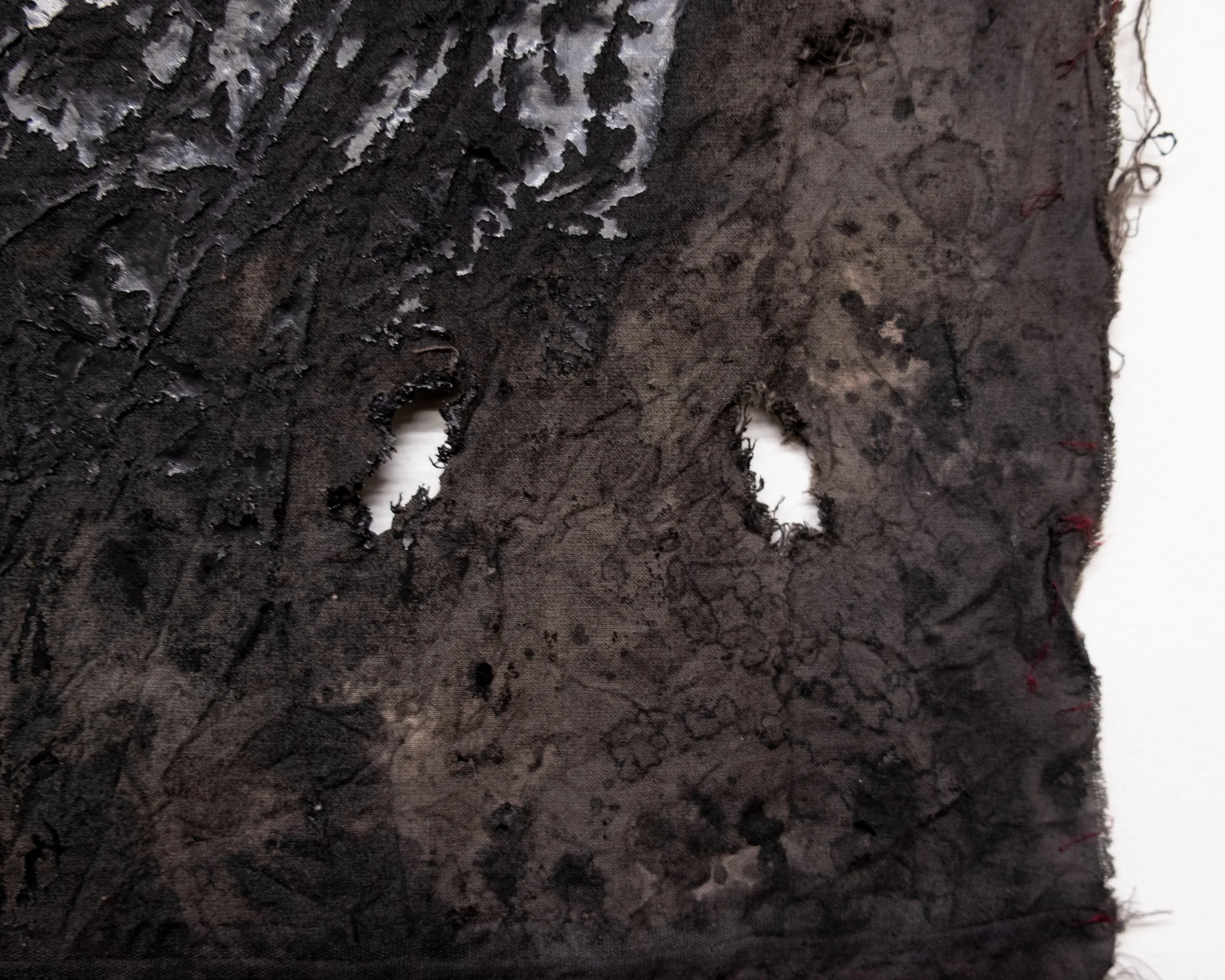   miseria (detail)   mixed media on sewn cloth and canvas  160 cm x 160 cm  2026 