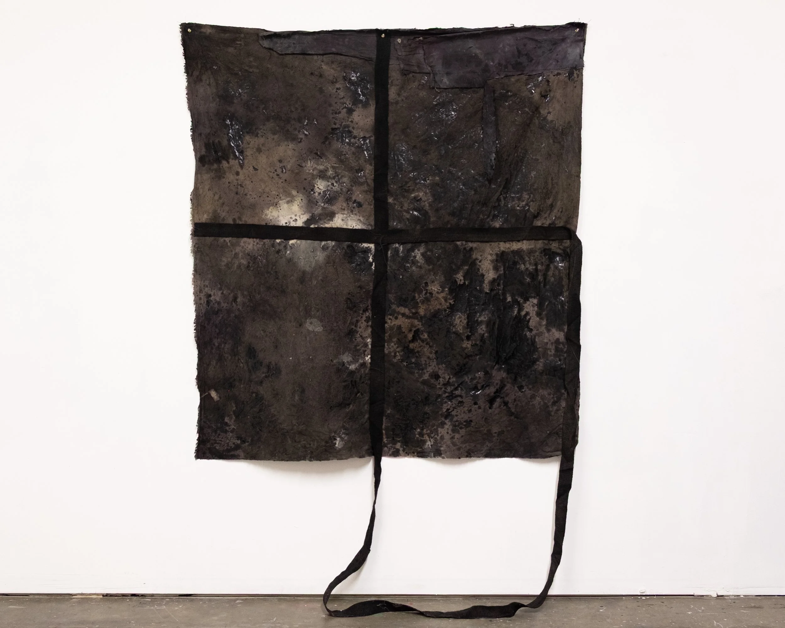   the mountain, pt. 1   mixed media on sewn cloth and canvas   165 cm x 153 cm   2026 