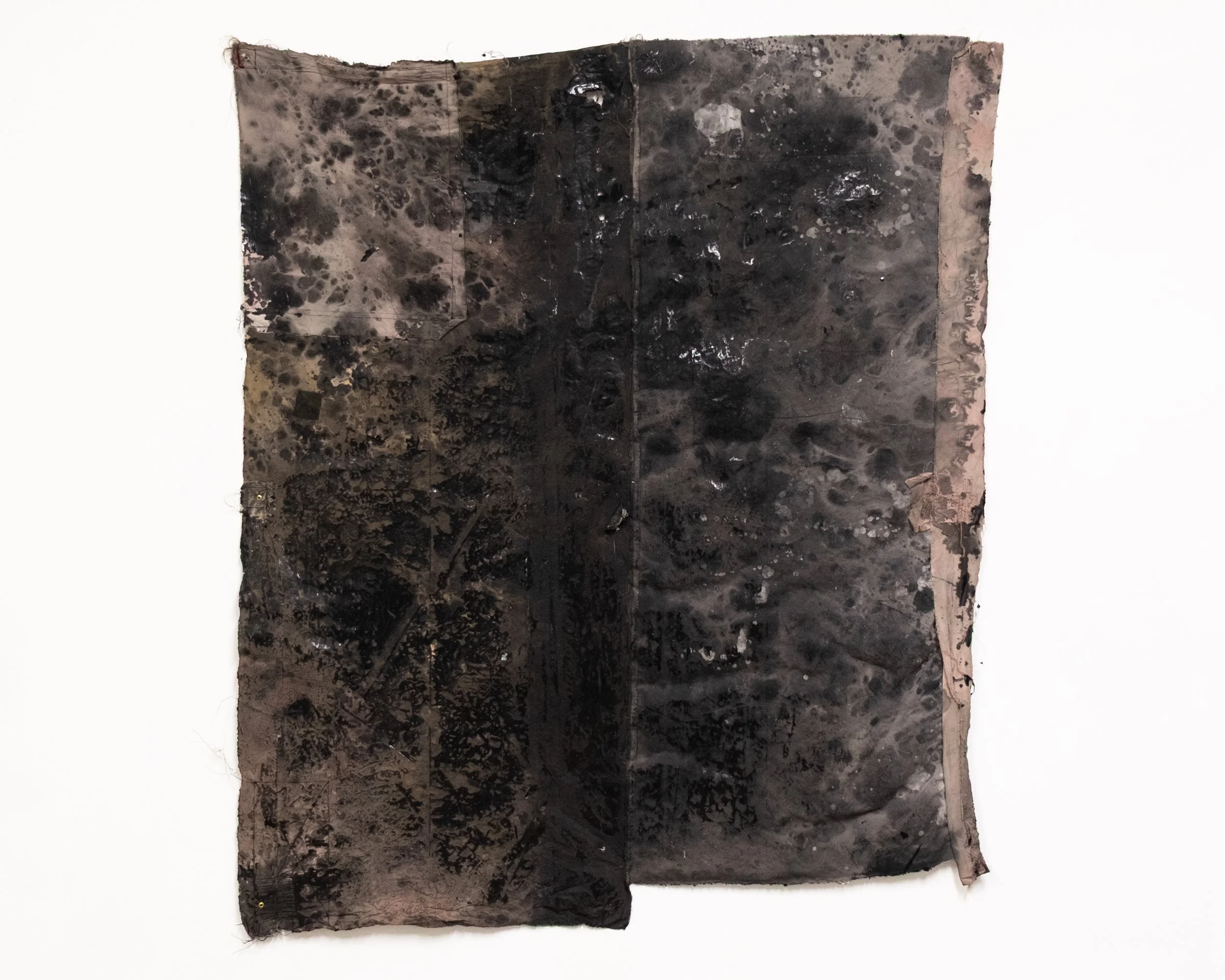   peeling   mixed media on sewn cloth and canvas  171 cm × 140 cm   2026 