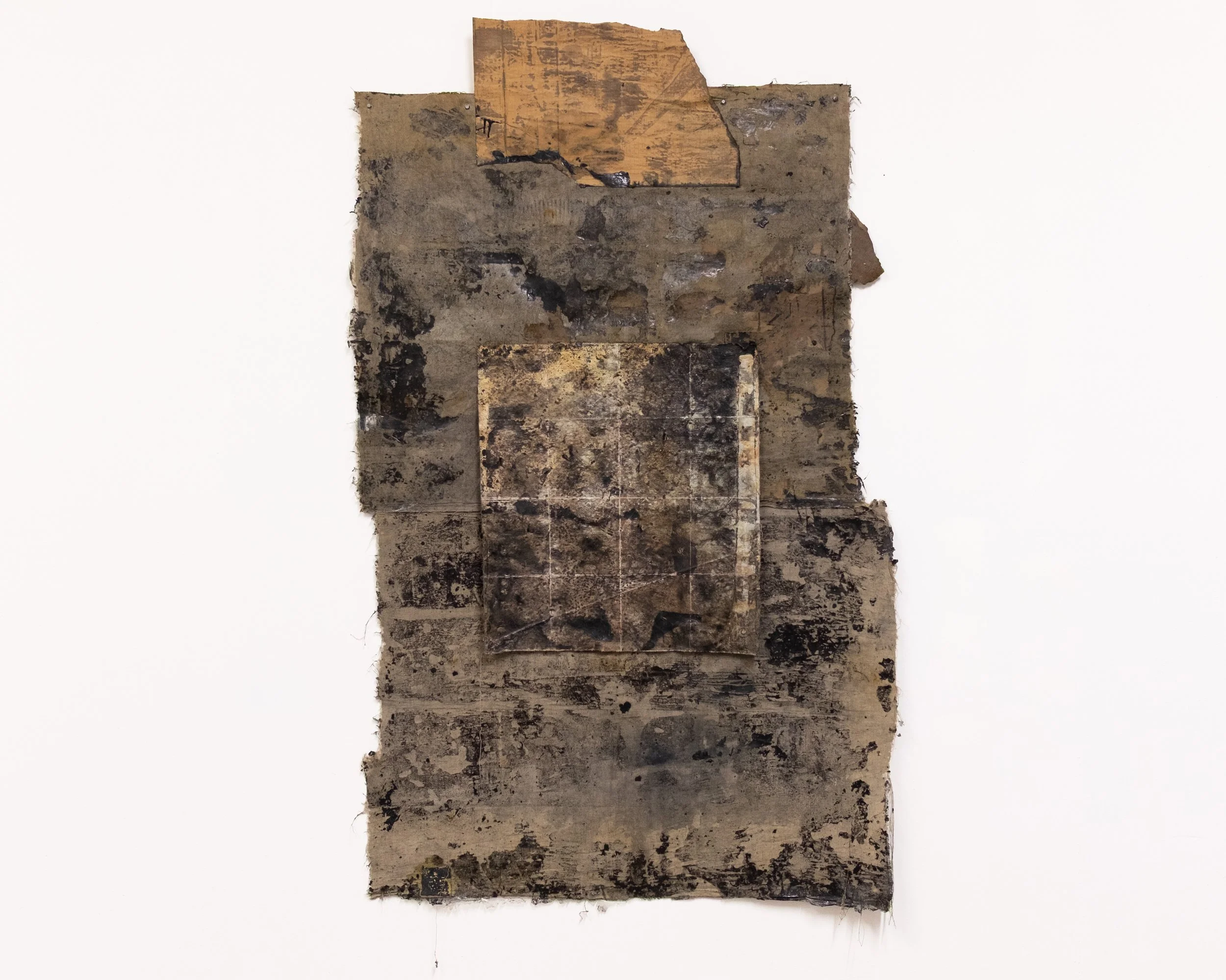   parting   mixed media textile assemblage  173 × 110 cm  2026 
