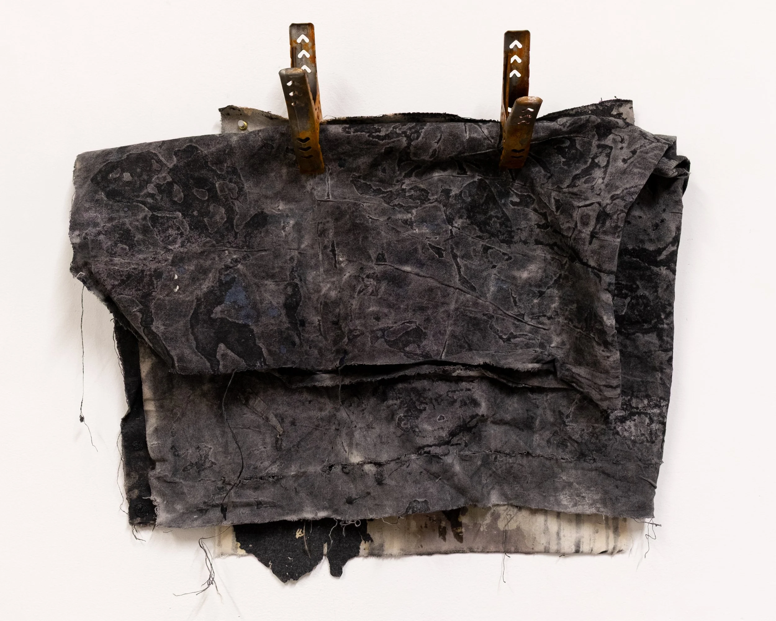   the lantern   mixed media textile assemblage with hardware  59 × 64 cm  2026 