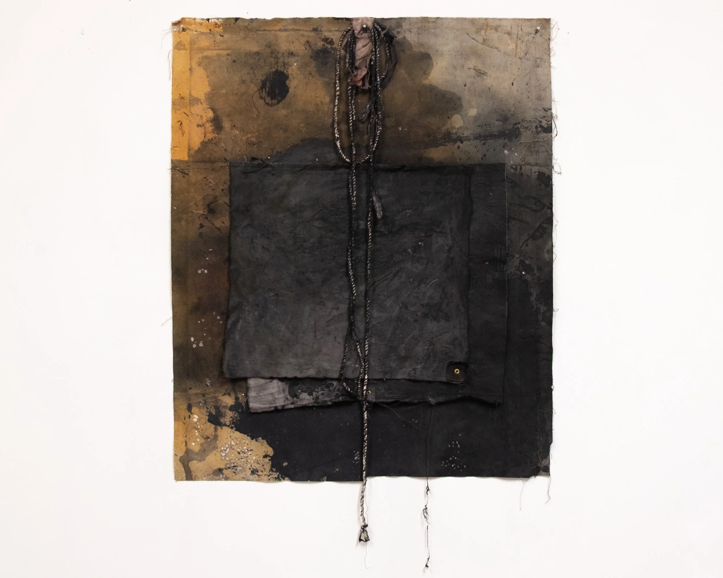   you used to live here   mixed media on textile with handmade cord and hardware  131 × 94 cm  2026 