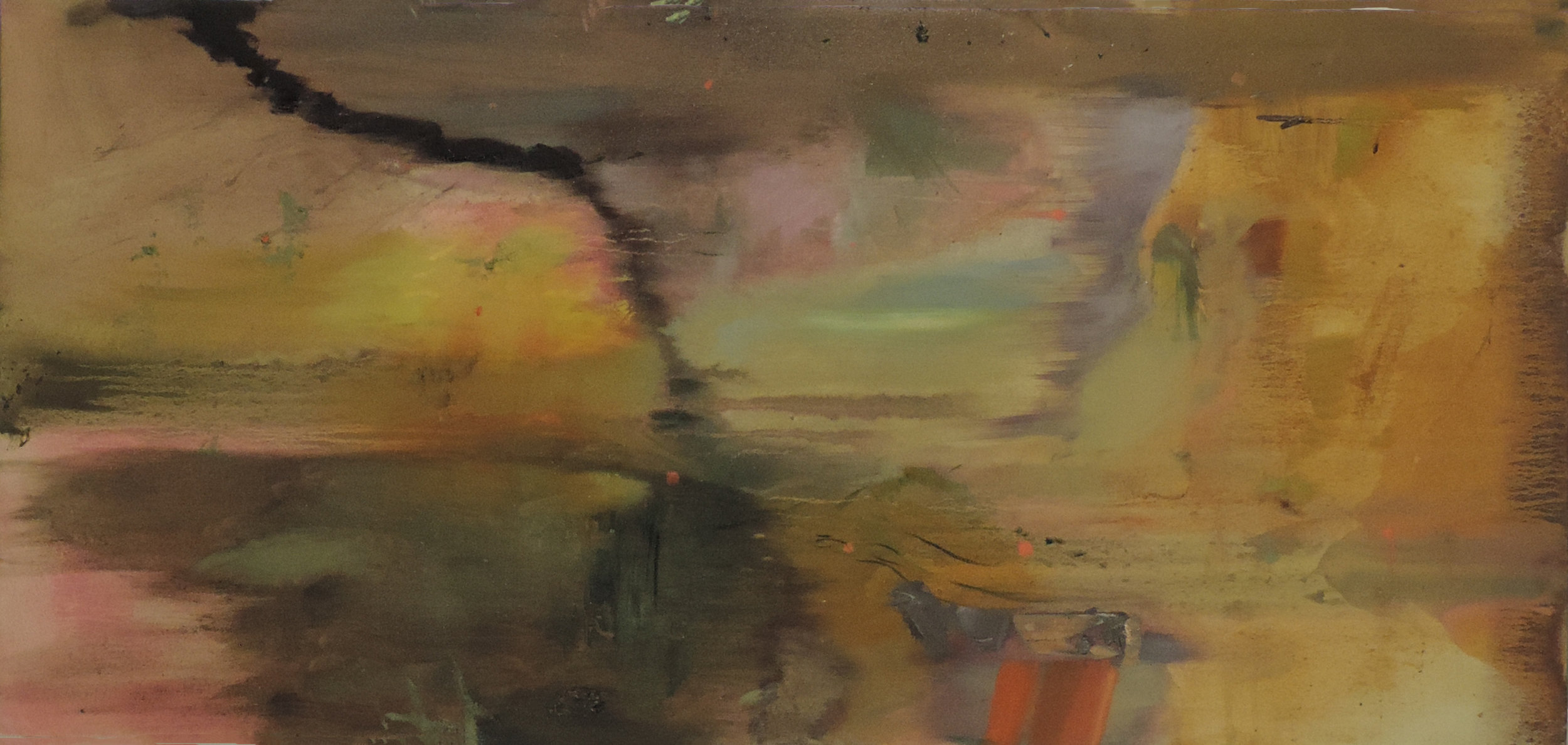 Stormfall (response to Andrea) oil on canvas. 22.1 inches x 47 inches