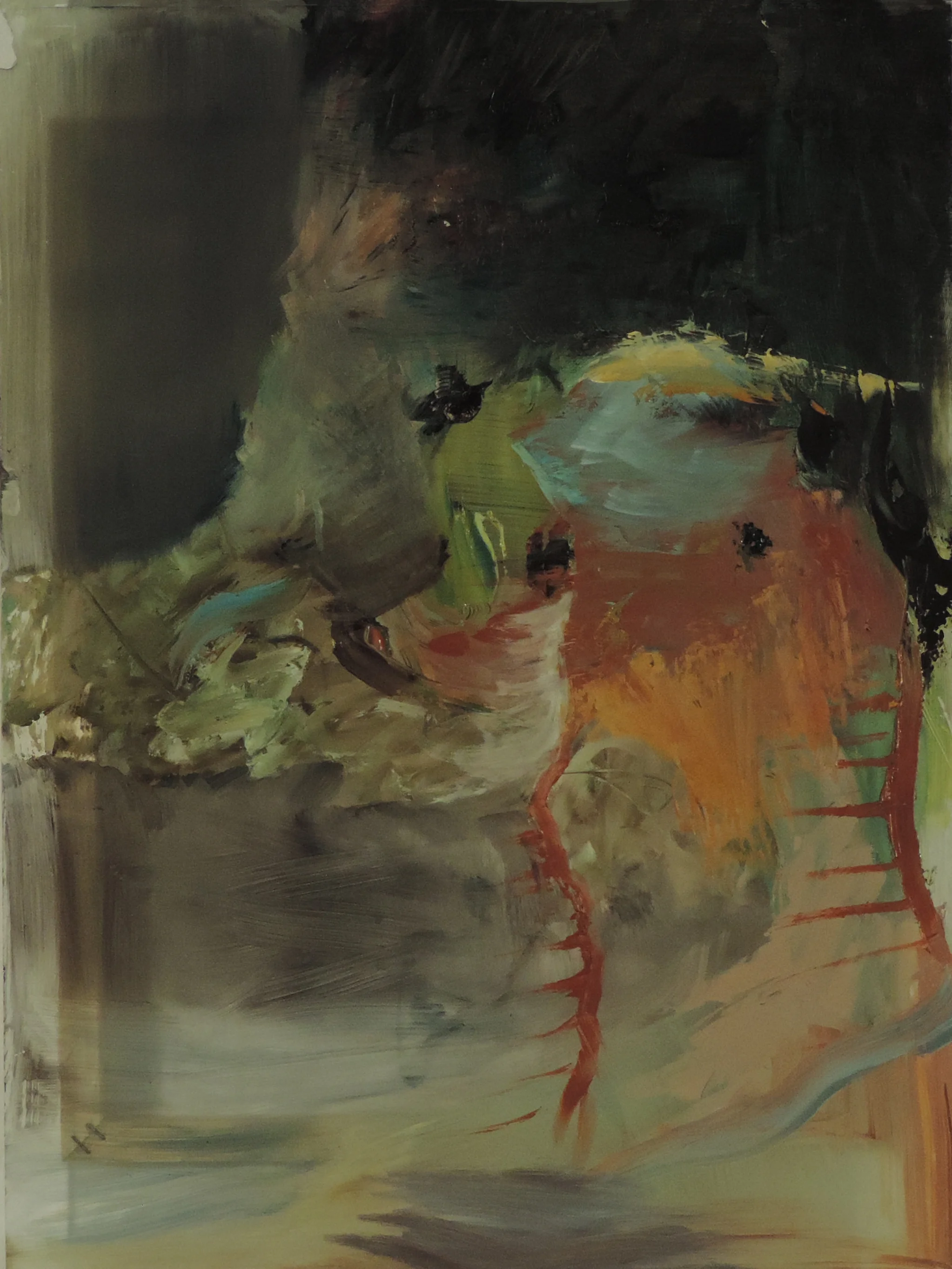 Good Derg. oil on plexiglas. 24 inches x 18 inches