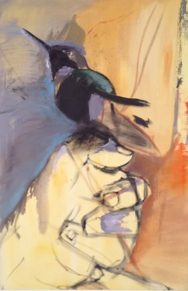 A Bird on Hand oil on canvas. 36 inches by 24 inches