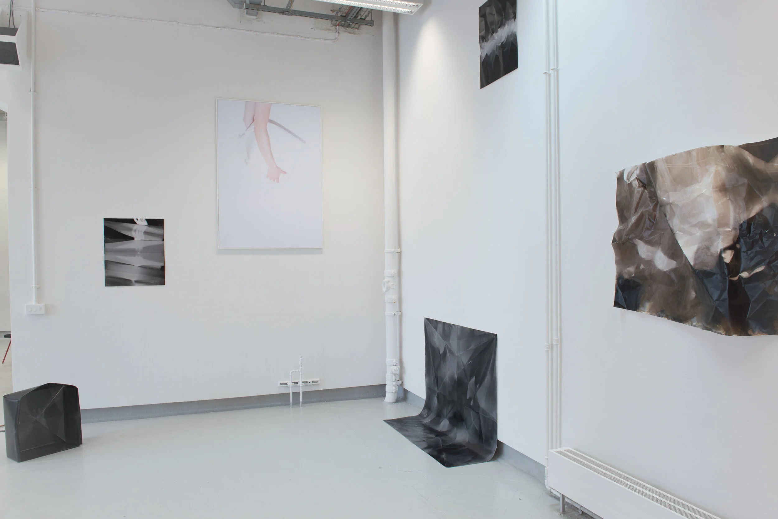 Installed at Chelsea College of Art Inkjet Print, Unique Silver Gelatin Print and Print Objects