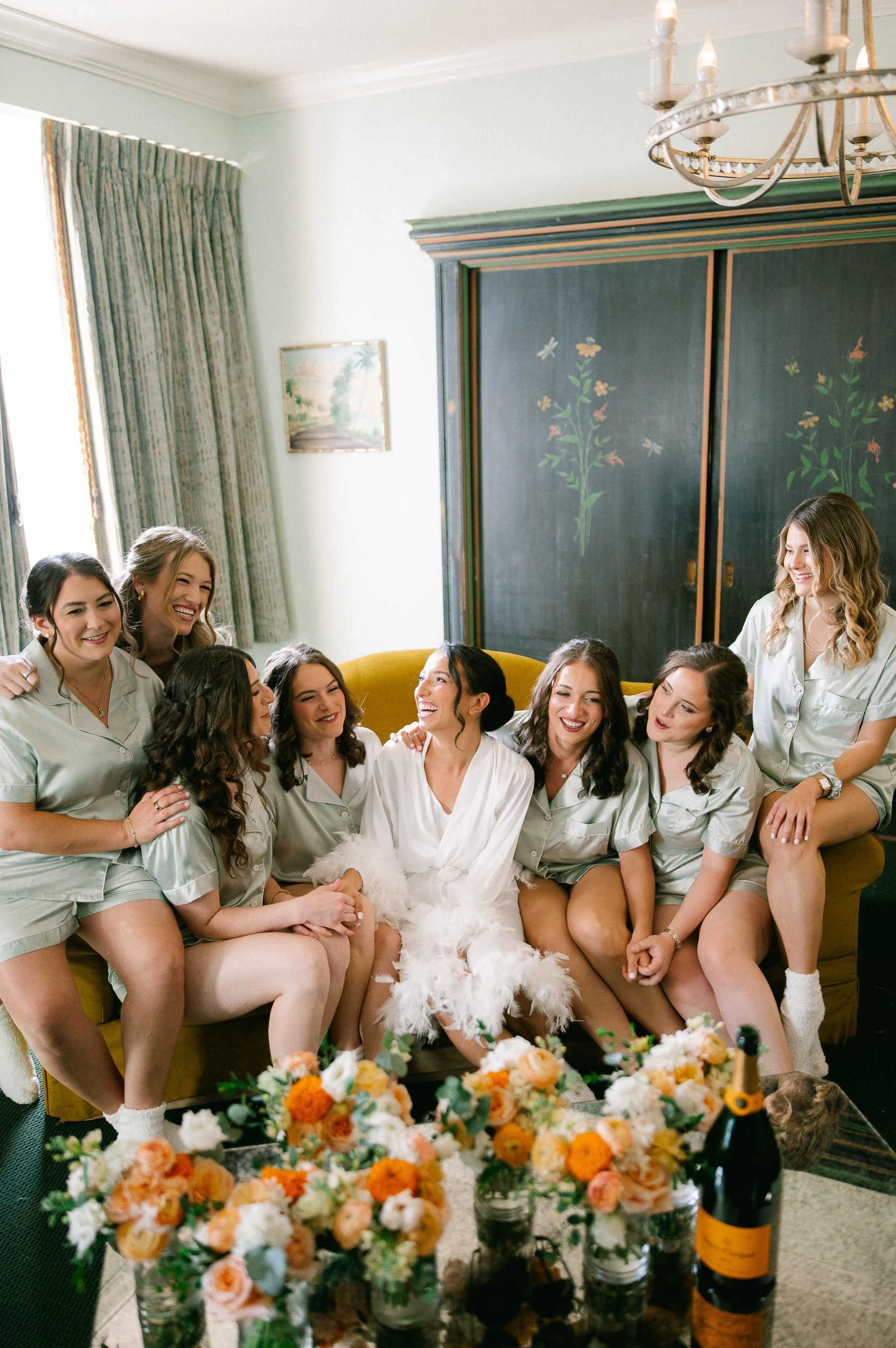bridal wedding prep bridesmaids candid by mike lirette