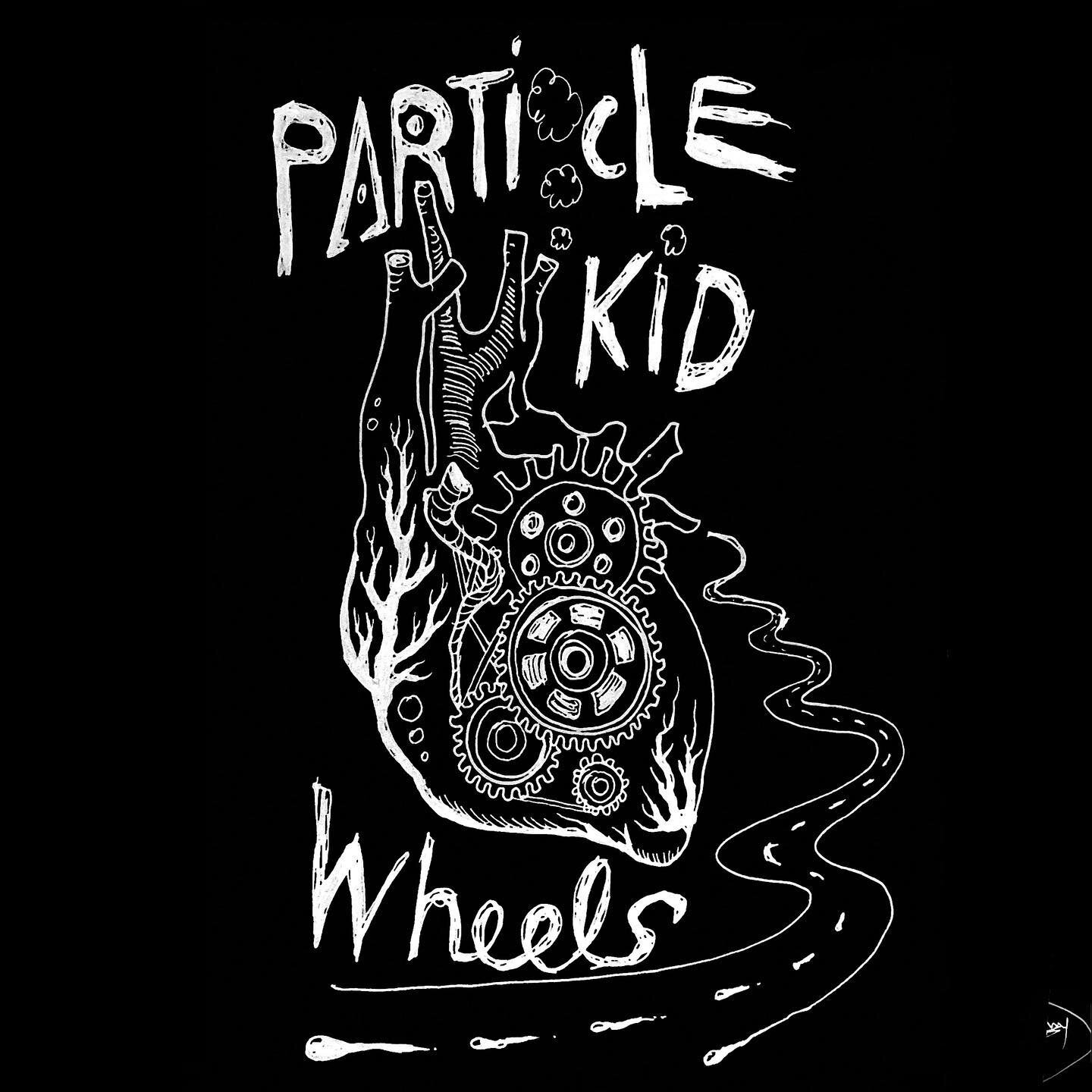 @pieceofpiemusic will be selling tshirts with this original art I made for the new live in studio single release of &ldquo;Wheels&rdquo; a Particle Kid cover of a John Doe cover of a Particle Kid song from the 2017 self-titled album. I like how this 