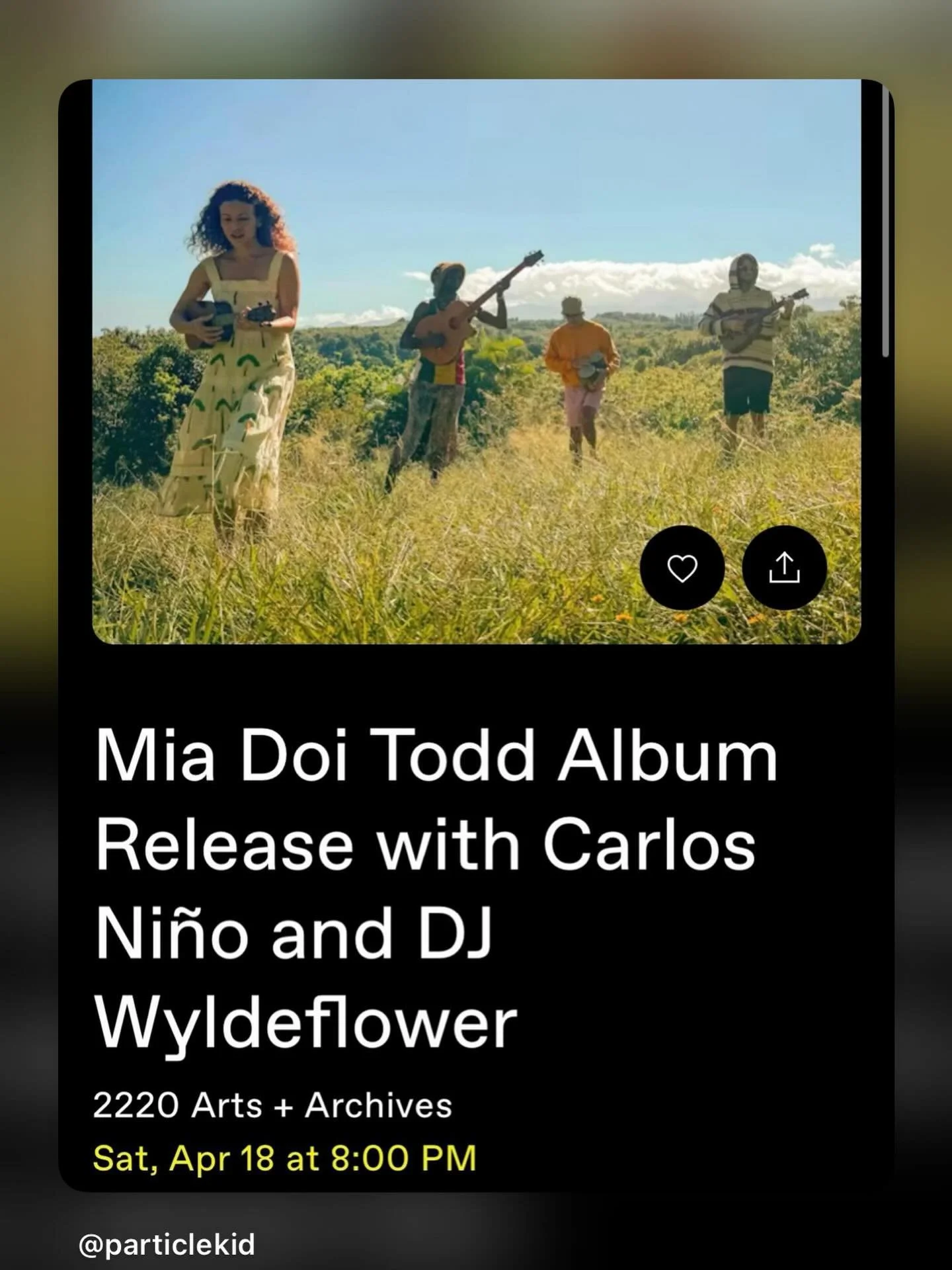 Tonight! @2220arts @miadoitodd