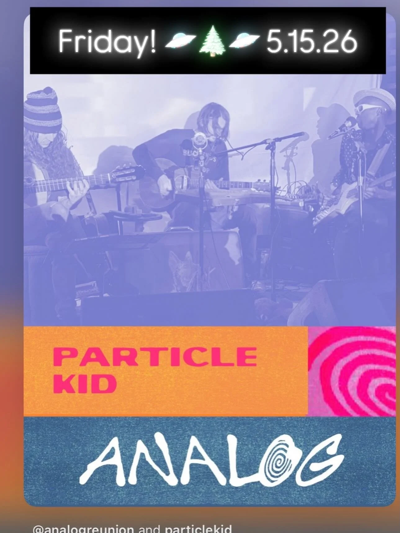 @particlekid at @analogreunion this Friday 5.15.26 at 6pm!! TIX AT COSMI.CO
 
@aroynday @muunjuun @anthony_logerfo_ @sisterlu_ @telomirror @toastwithacetacean @violetguide