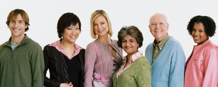 A group of smiling people