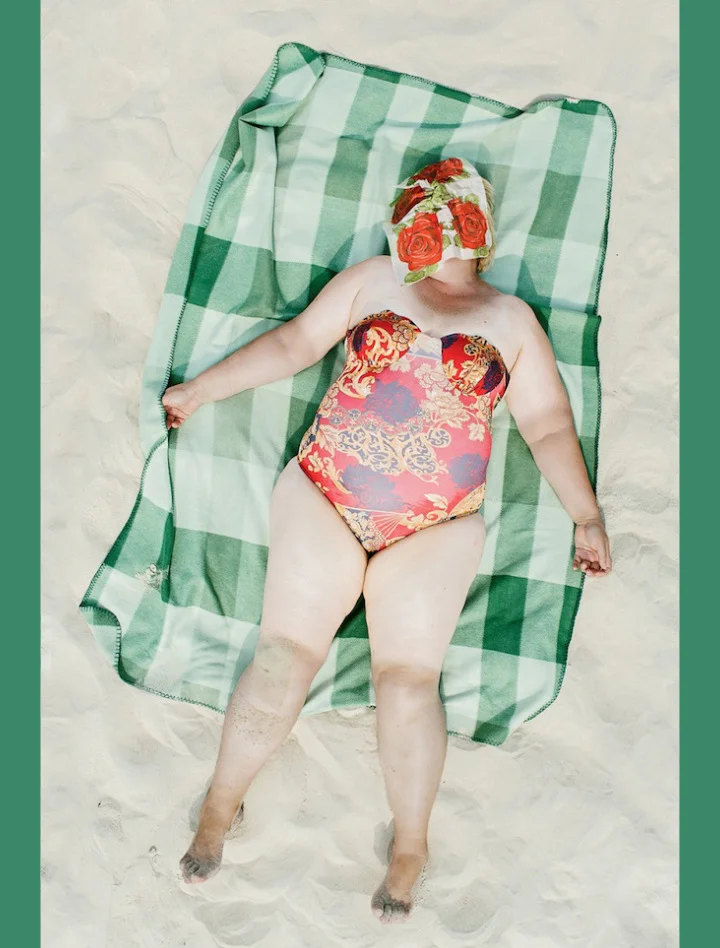 Stretched out on the hot sand