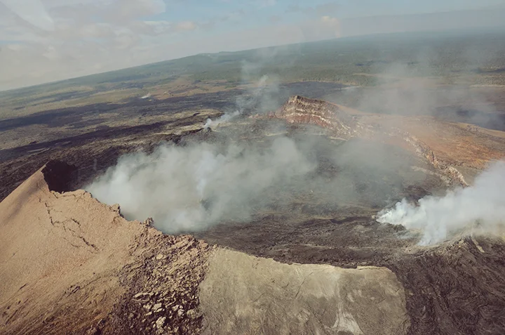 Flying over Kilauea, Hawaii