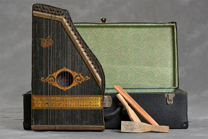 Charles' trunk was the only one that contained a musical instrument.