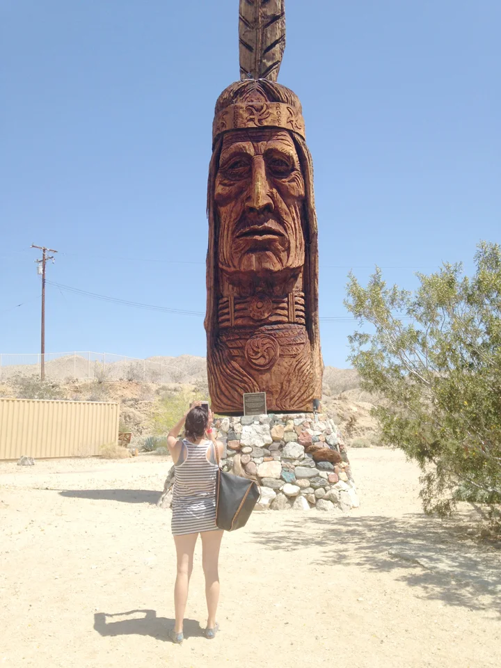 The Waokiye is a 40ft sculpture of a Native American, created by a Hungarian artist Peter “Wolf” Toth