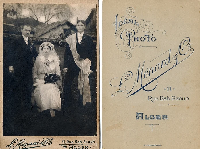 Anka and Milivoje Simić (left) on their wedding day. Algiers, 1916. (Photo by L. Ménard & Co. from the Janićijević family album)