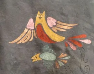 SUSAN EVARTS DESIGNS Hand-dyed, stenciled adult clothing and hand-painted small benches with original whimsical designs. PO Box 1175 PAWCATUCK, CT 06379
