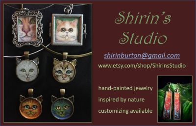 Shirin Burton Hand painted jewelry https://www.etsy.com/shop/ShirinsStudio shirinburton@gmail.com