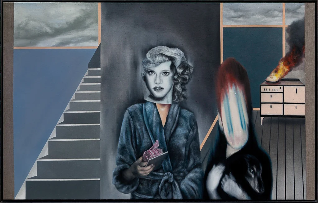 The Gift, 2016-2017 - Oil on linen with steel frame - 48 x 30 in (121.9 x 76.2 cm)