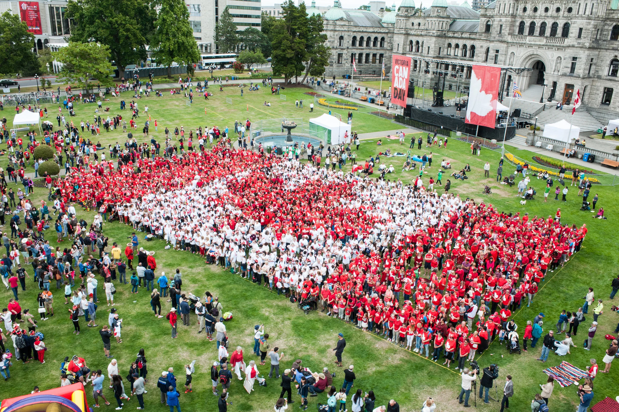 Living Flag from Canada Day 2016. Photo courtesy of City of Victoria