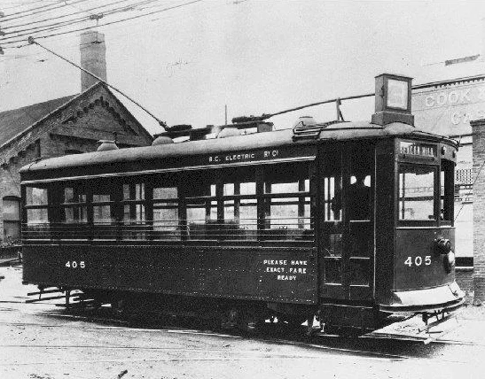 Beacon Hill streetcar - Victoria: Photo courtesy of BC Archive collection #E-01977