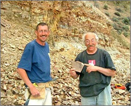 Scientists John Leahy (left) and David Langevin (right) collected fossils near Cache Lake. All photos in this article provided by the author and used by permission from the Royal BC Museum Flickr account.