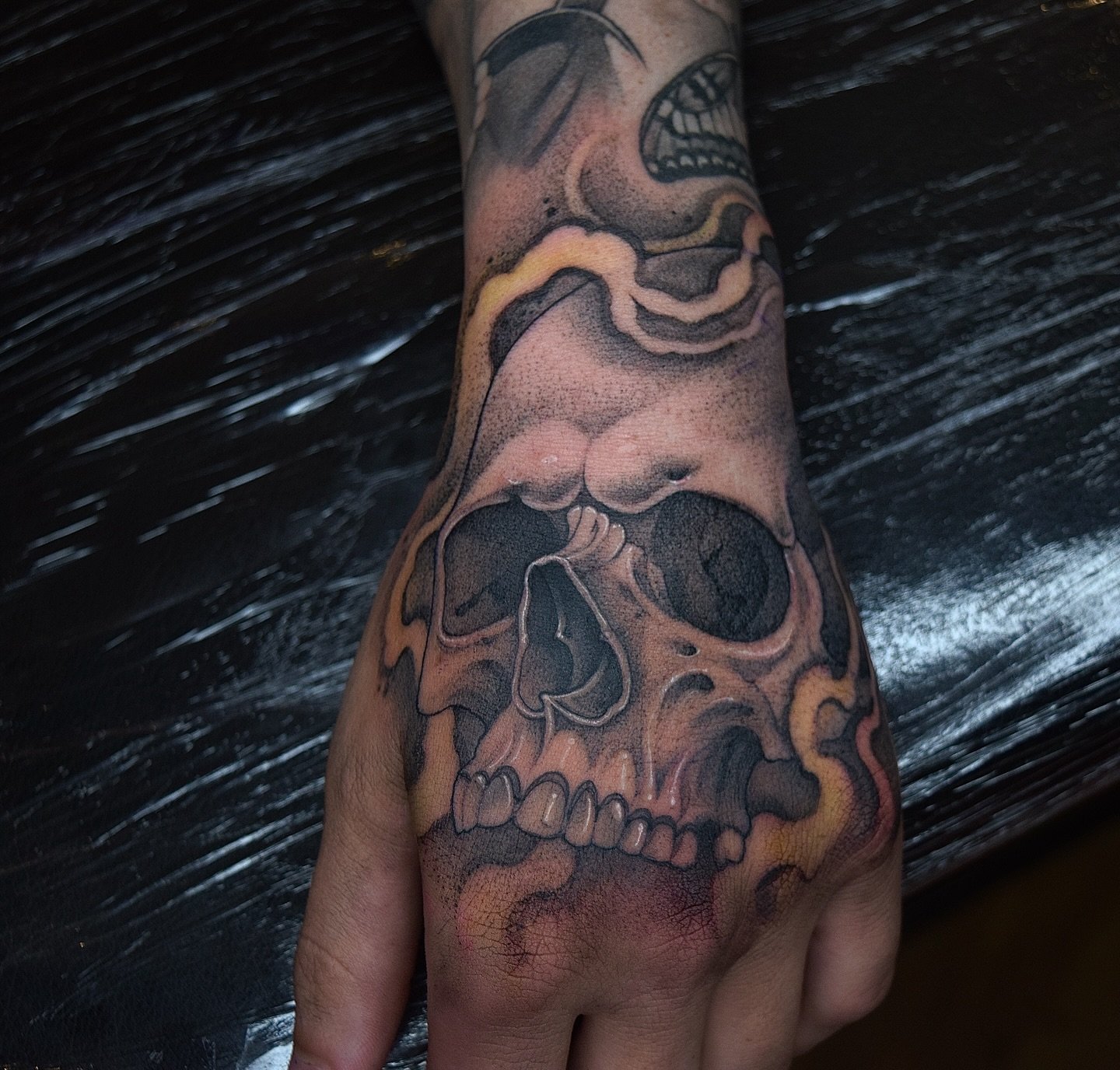 Yellow sharpie wouldn&rsquo;t budge 🤷🏻&zwj;♂️ jacks put in some hours on this sleeve so this finished it off really well. #blackclaw #bnginksociety #inksav #inkedmag #skinartmag @skinartmag #tattoolifemagazine #handtattoo #killerink