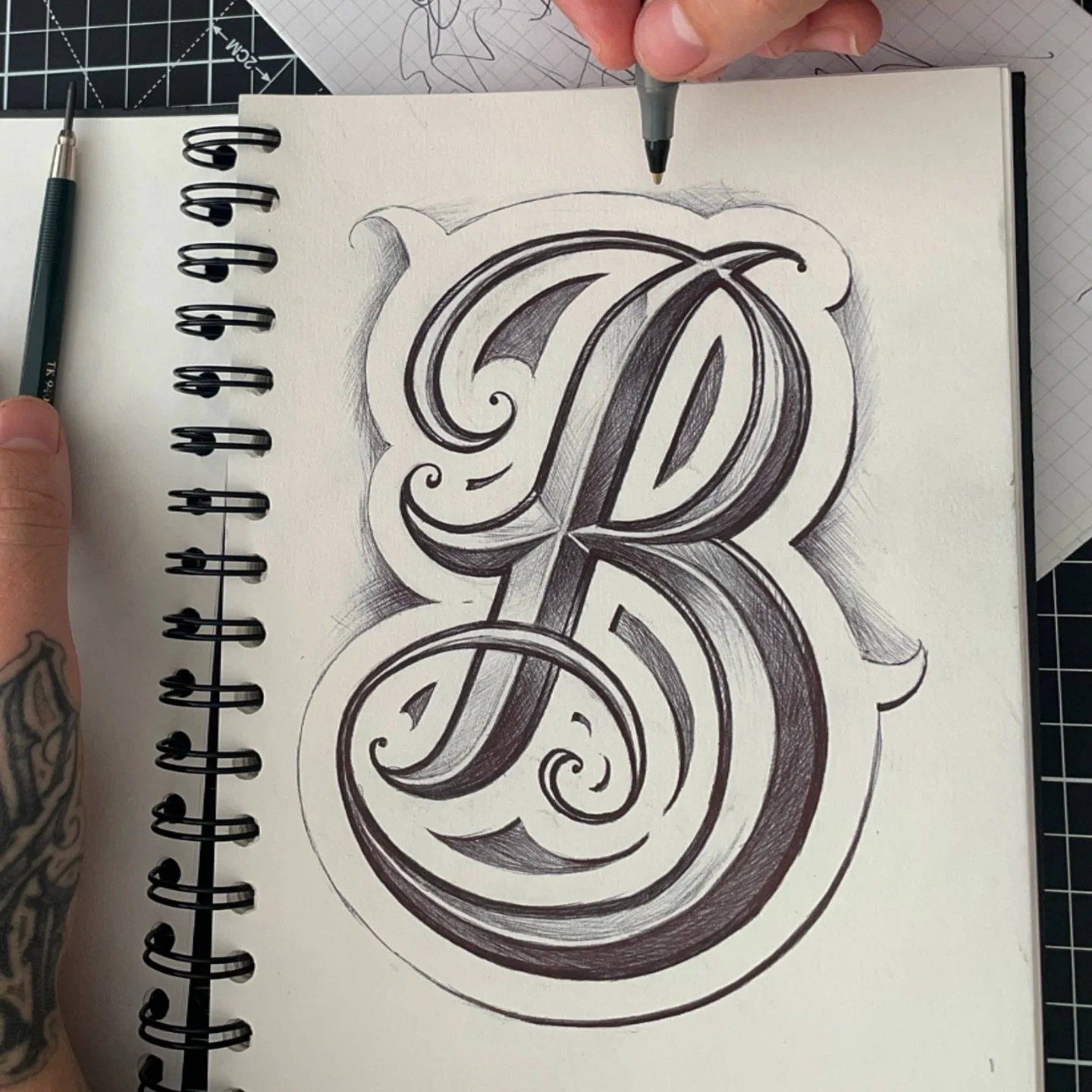 Always love the bevels ⚒️🖊️ #ballpointpen #nathansmithtattoo #script #scriptkillas #lettering #letteringcartel #letterstoliveby #northamptontattoo #leicestertattoo