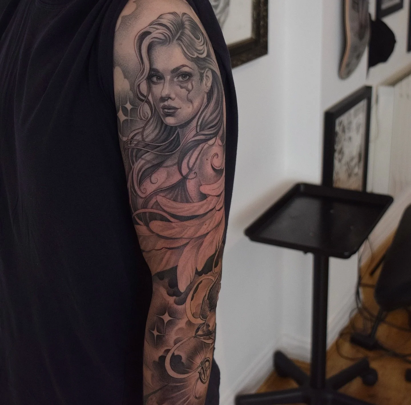 So many photos and videos to upload but always forget or day runs away with me. here&rsquo;s some progress on George&rsquo;s sleeve, mostly healed on the Angel. Thanks to everyone who follows and interacts with my work im the worst person at posting 