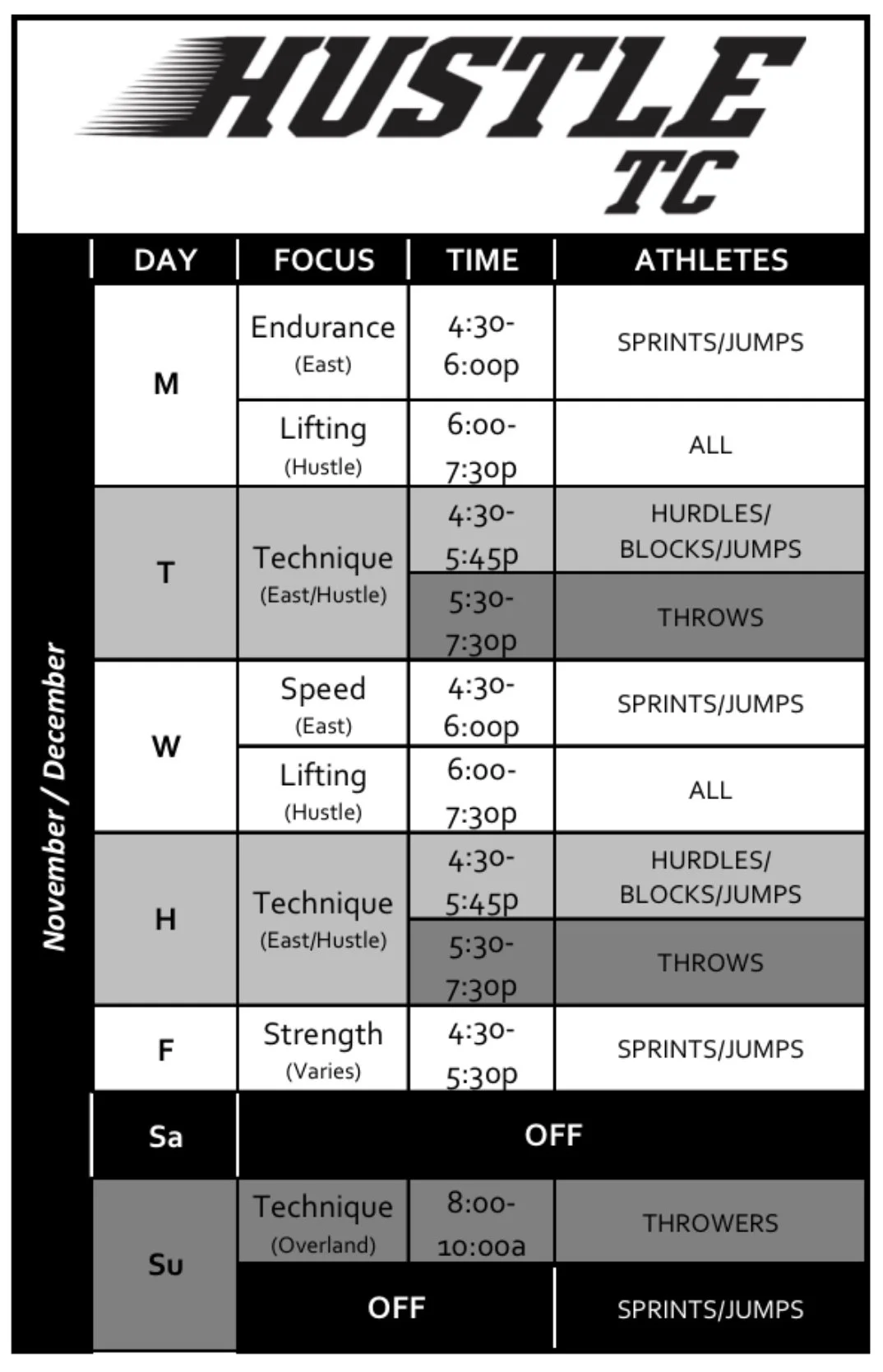 Denver Track & Field Club for High School Athletes Hustle
