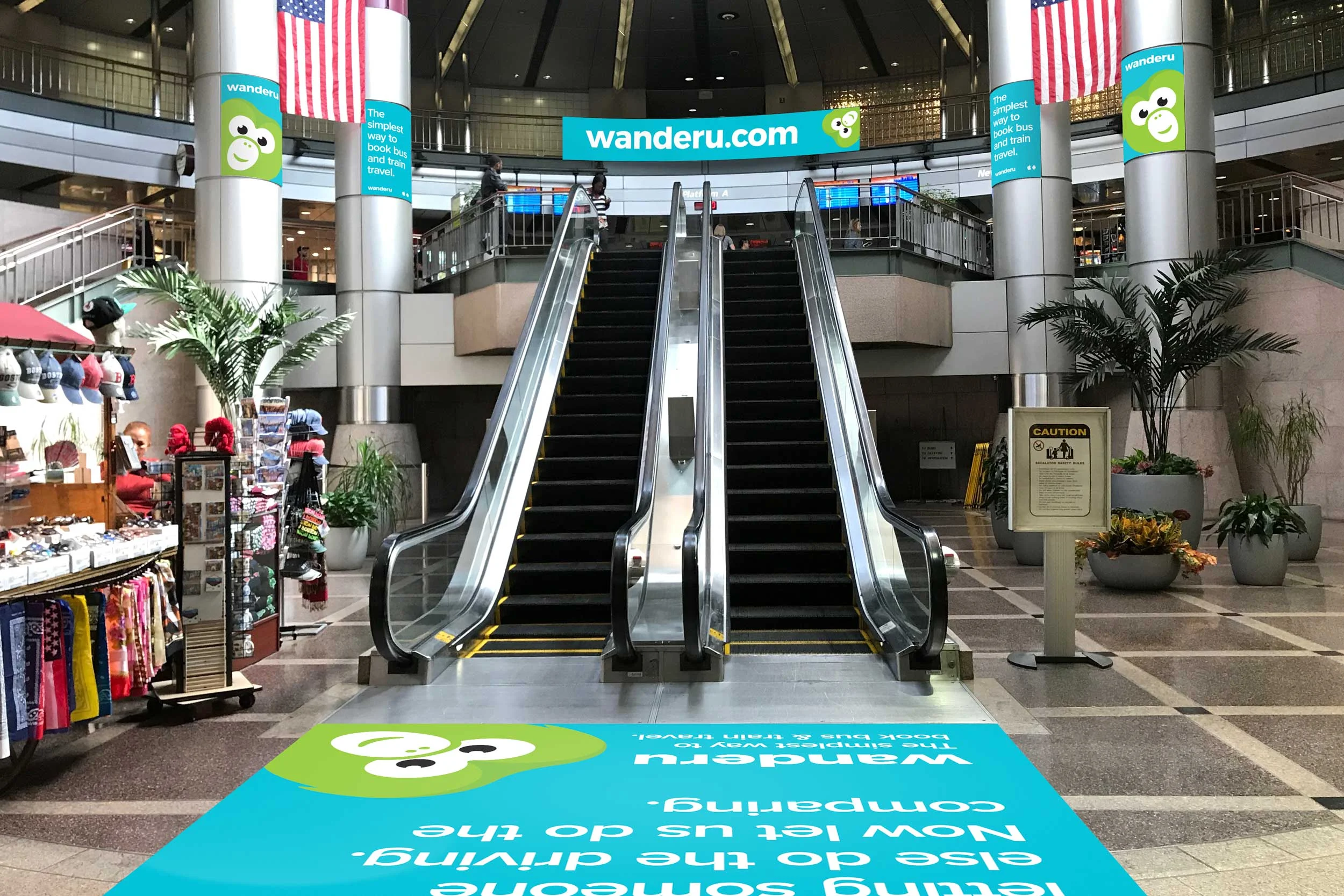 Wanderu South Station takeover campaign