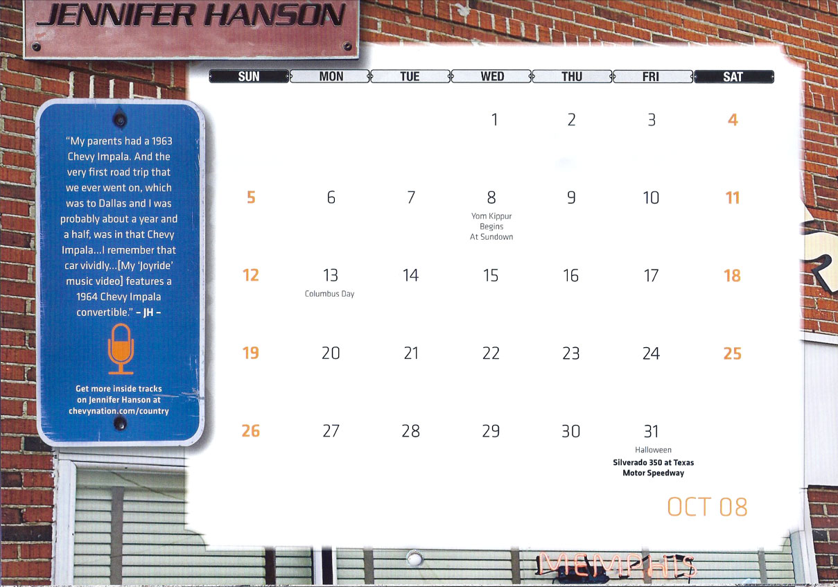 Chevy Calendar