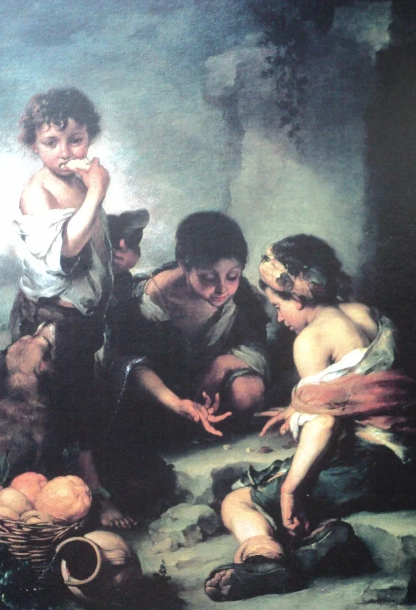 46. Three Boys Playing a Game of Dice