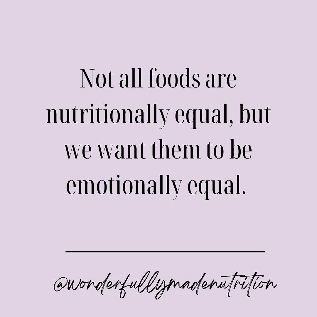 This means I can have a salad without feeling a sense of pride or self righteousness and I can also have a brownie without feeling a sense of guilt or shame.

#foodfreedom #allfoodsfit #foodvariety #intuitiveeating #intuitiveeatingdietitian #foodisfu