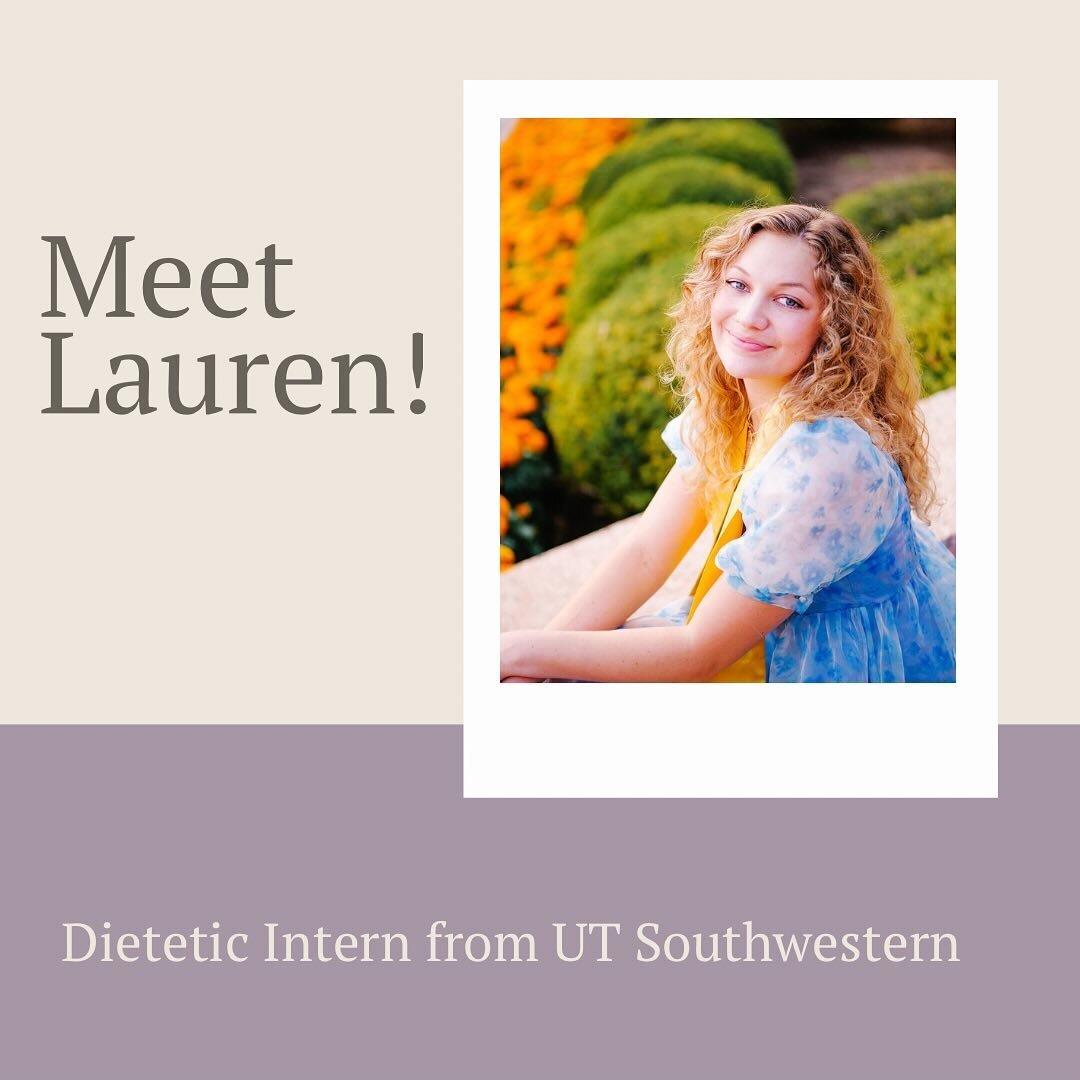 We are excited to have an intern, Lauren join us for a rotation! 

Check out her bio below! 

My name is Lauren Sartin, an intern at Wonderfully Made Nutrition Counseling. Currently, I am pursuing a graduate degree in clinical nutrition at UT Southwe