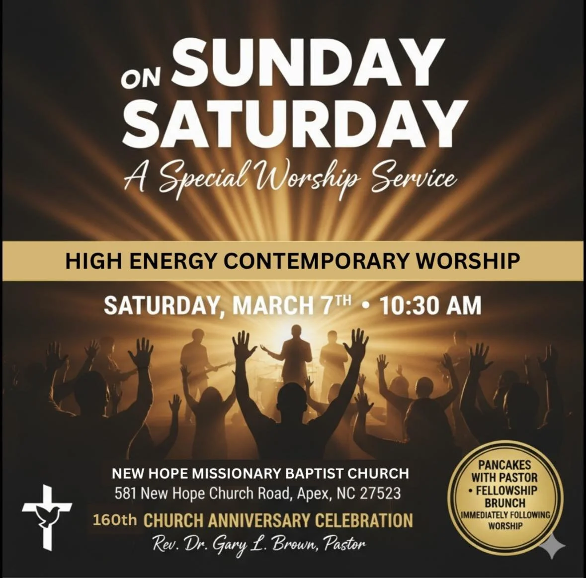 Sunday on Saturday” Worship Service