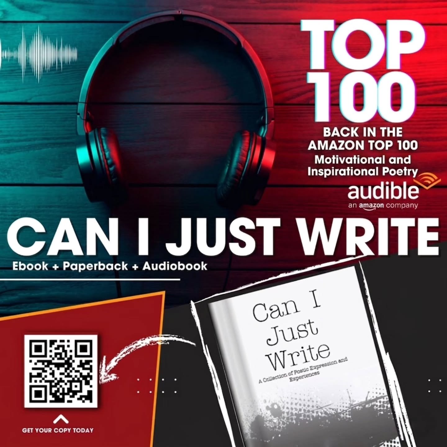 Thanks to your incredible support, "Can I Just Write" has reclaimed its spot in the Top 100 for Motivational and Inspirational Poetry.

​If you&rsquo;ve been looking for a sign to start your healing journey or just need a dose of poetic exp
