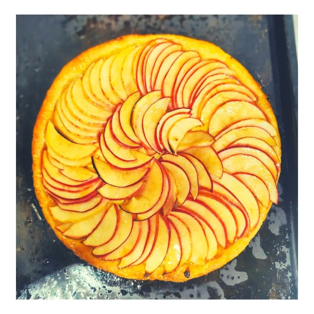 Love this simple dessert
 &quot;Tarte aux pomme&quot;
I use our hand made rough puff pastry, a creme patisserie is hidden under the thinly sliced apples and finished with an apricot glaze.

I have served this on a dessert station or  taken as a &quot