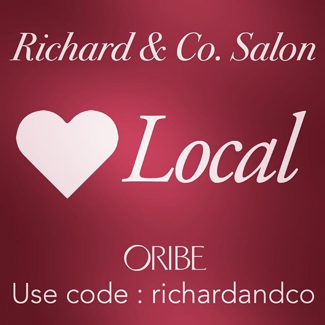 Love local❤️. Purchase on Oribe.com using our personal code and support our salon and team members by doing so. Shop safely from home by heading over to oribe.com and entering code✨ richardandco ✨at checkout. 
@oribe #oribeobsessed #richardandco901 #