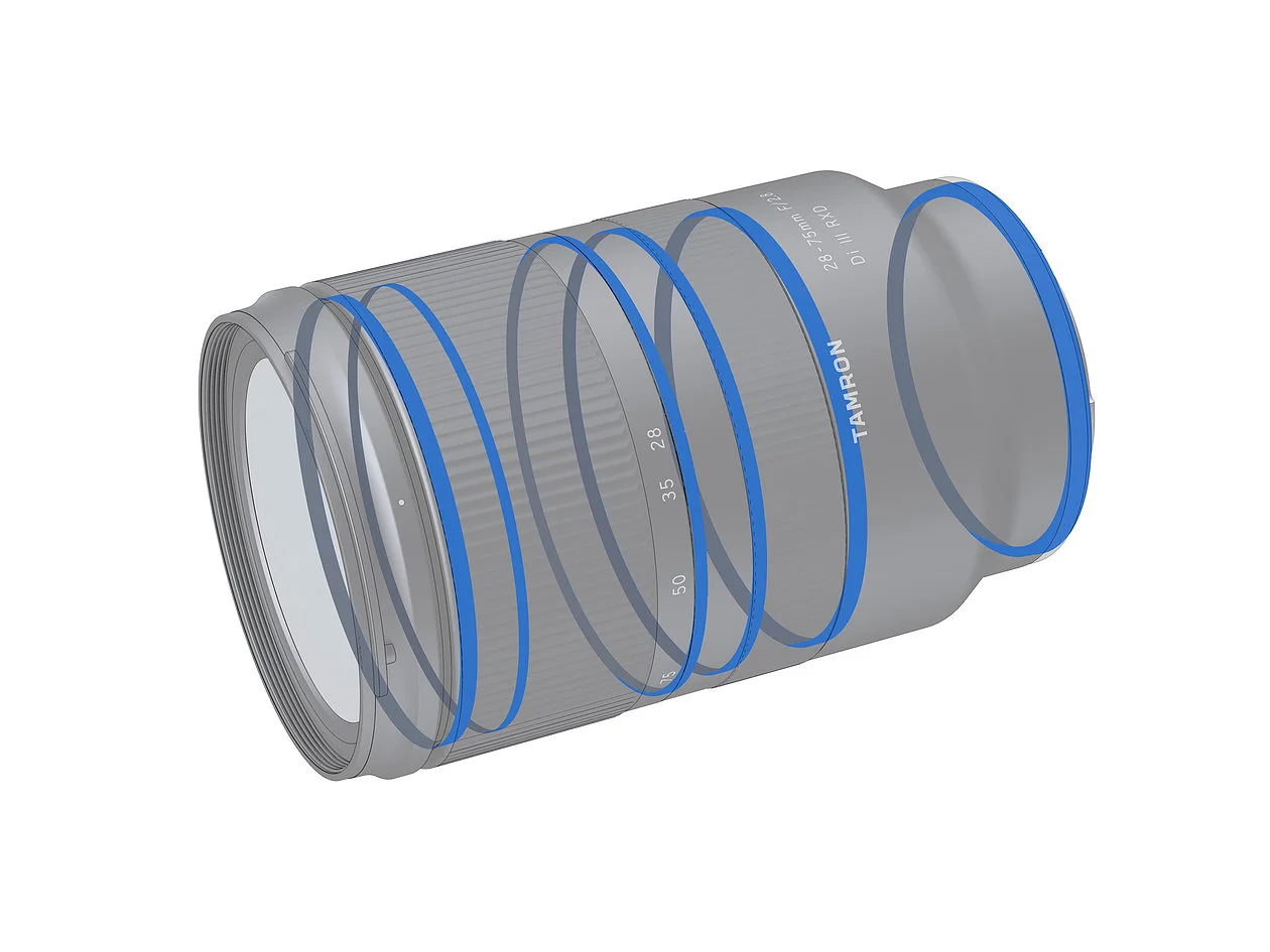 Tamron placed extra rings to prevent dust and moisture coming under the zoom and focus rings. 