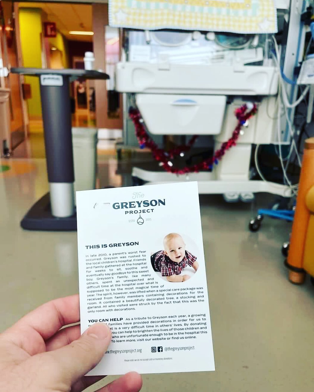 Your bags and goodies go to children of all ages! 

&ldquo;Good morning Greyson Project Team! My name is Frank and today is my wife and I&rsquo;s 39 day in the NICU here at Nemours and we wanted to thank you so much for your gift. 

Our baby boy, Sil