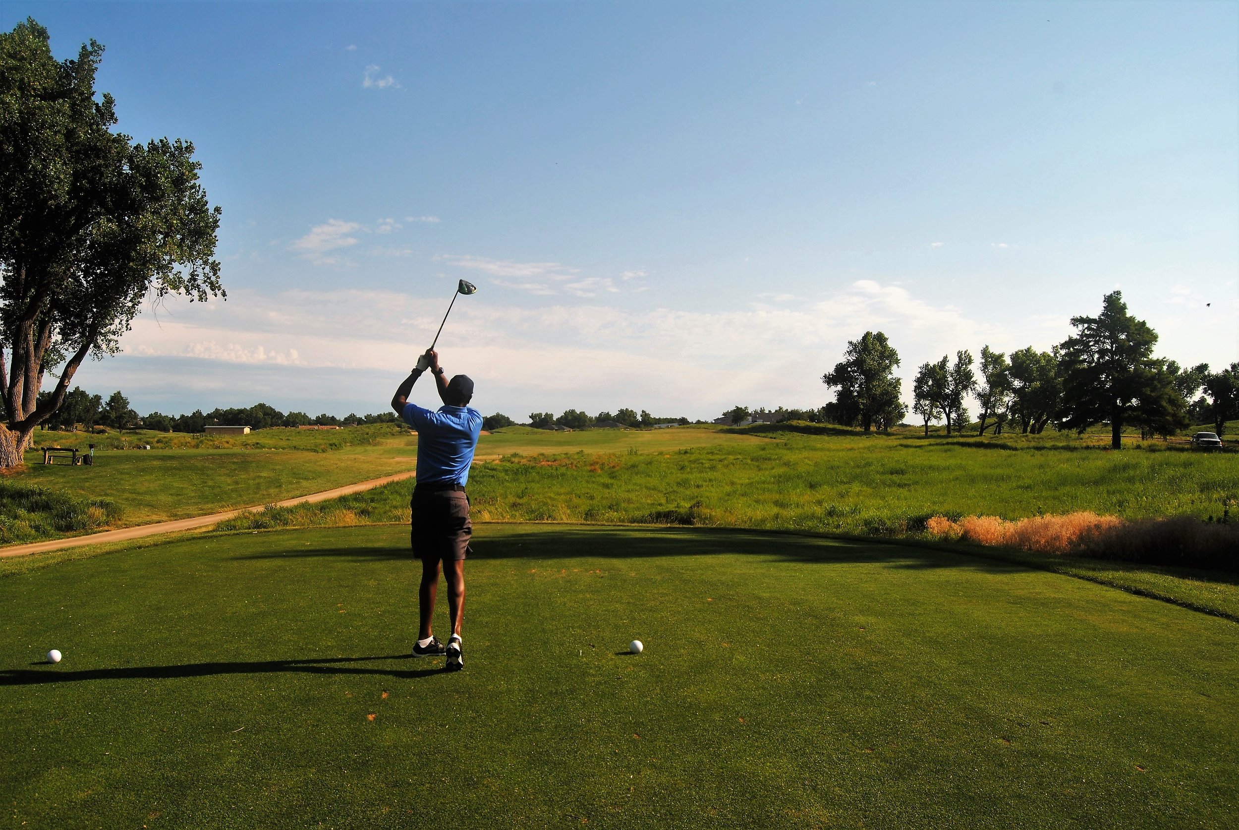 Teeing off on the 7th hole