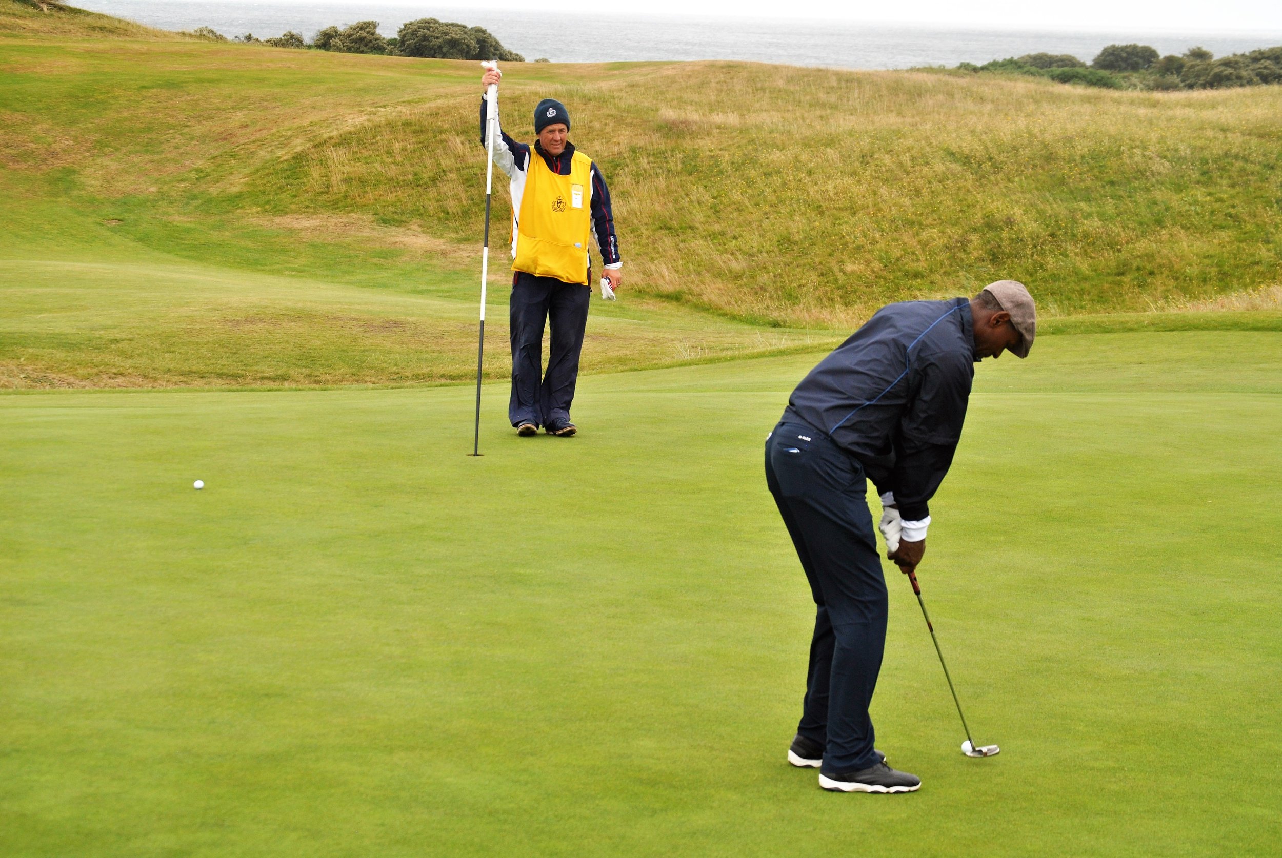 The putt for my first and only birdie of the day on hole 7.