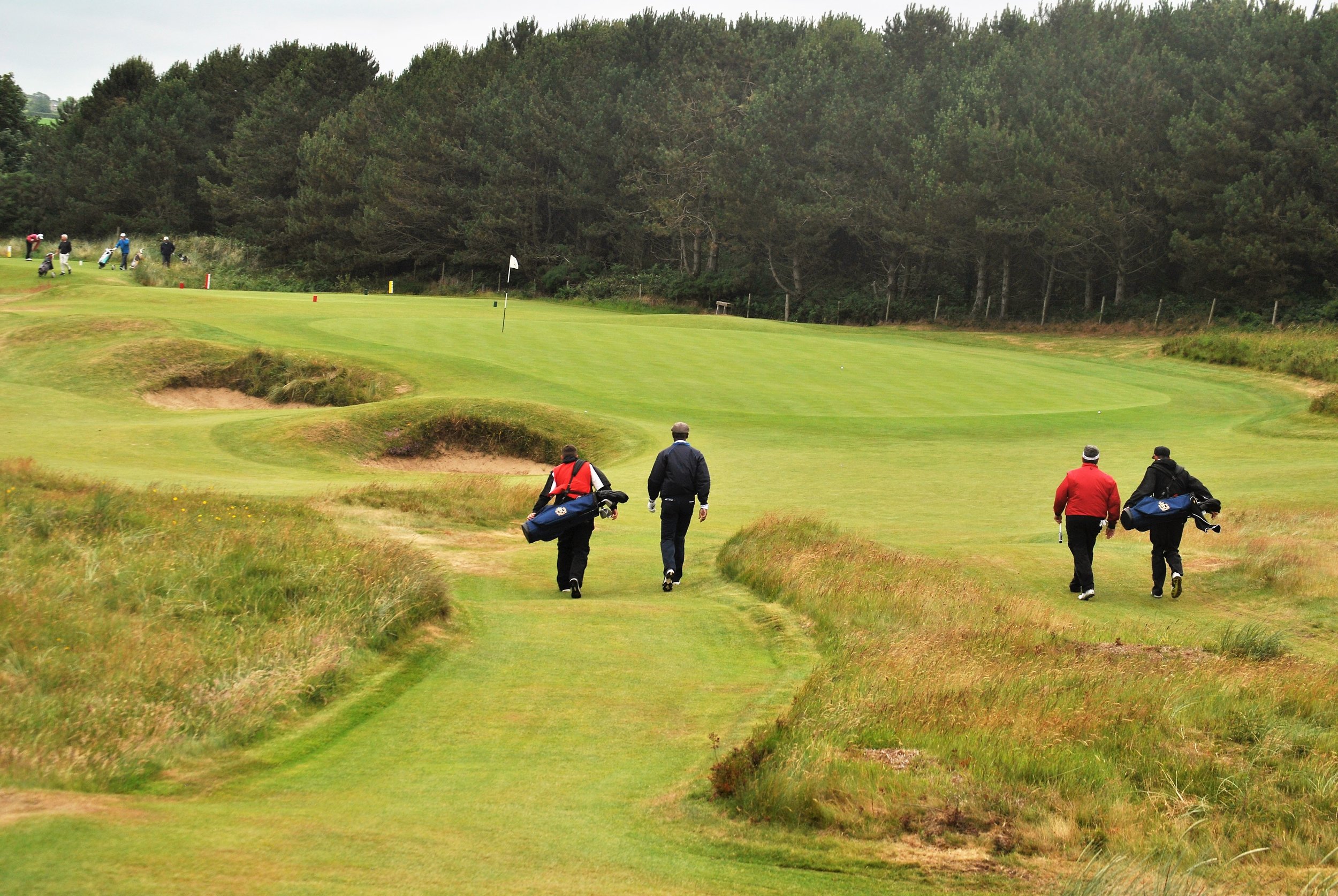 Ciaran and I are on the left and Stewart and Chad are on the right as we walk up to the 14th green